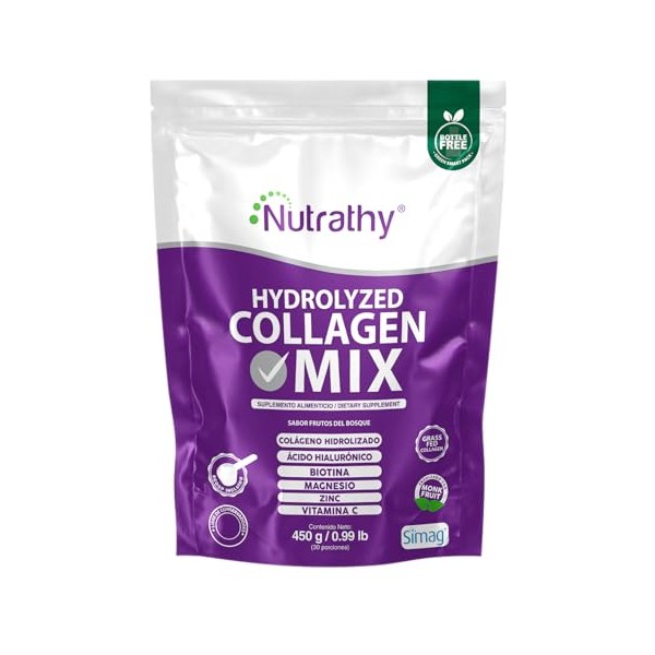 Nutrathy Colgeno 6 en 1 450g Sabor Berries. Pptidos de