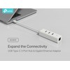 TP-Link USB Type-C 3-Port Hub & Gigabit Ethernet Adapter, 3-Port