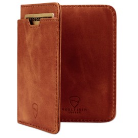 Vaultskin City - Slim Bifold Wallet with RFID Blocking for Cards and Cash (Cognac)
