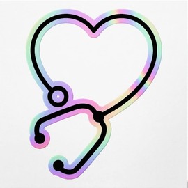 Holographic Decal Stickers of Stethoscope Premium Waterproof Vinyl Decal Stickers for Laptop Phone Accessory Helmet Car Window Mug Tuber Cup Door Wall Decoration ANDVER30g635bHO