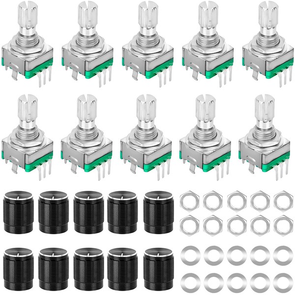 YELUFT 10pcs EC11 Rotary Encoder with Push Button 360° Rotation