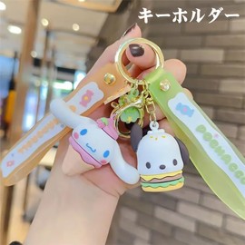 Willsmile 3D Mascot Sanrio Key Ring, Cute, Car Key Chain, Strap, Decoration, Hanging Decoration, Stylish, Birthday, Popular, Goods, Characters, Friends, Lovers, Gift, pochacco