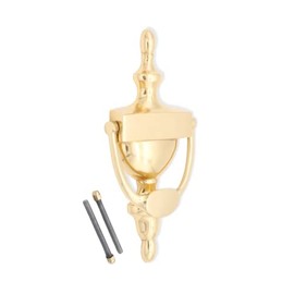 6" or 8" Victorian Style Solid Brass Urn Door Knocker - 6 Finishes (Polished Brass, 8")