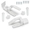 White Plastic Toilet Seat Hinge Replacement with Bolts Screw and