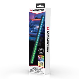 Monster Multicolor LED Light Bar, Works With Laptop/Desktop Computers, Simple Button For Power, Color/Brightness Modes, Reduces Glare From Screen, Fast DIY Installation With Easy Mount Clip