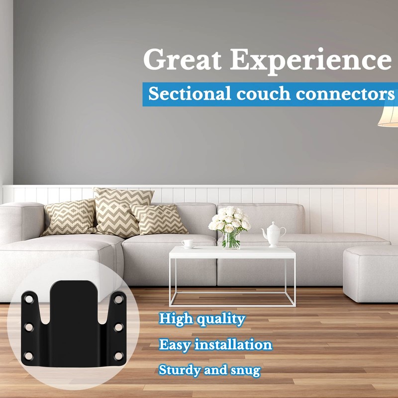 12 Pieces Universal Sectional Sofa Interlocking Metal Couch Connectors Furniture