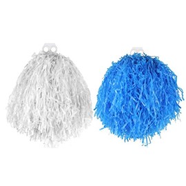 ILOVEFANCYDRESS SCOTTISH FLAG POM POMS - SPORTS EVENTS SUPPORTERS ACCESSORIES - WORLD CUP ST ANDREW'S DAY ACCESSORIES, SCOTLAND FLAG POM POMS SCOTLAND CHEERLEADER