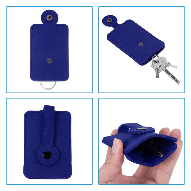 PATIKIL Retractable Key Case 2 Pack Felt Car Key Organiser