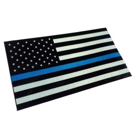 Police Officer Thin Blue Line reflective American Flag Decal Sticker 3.5 x 2