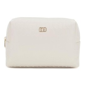 GUESS Television Large Top Zip Cosmetic Bag Stone, stone
