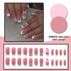 SEMATA Acrylic French Tip Press on Nails Medium Long Square
