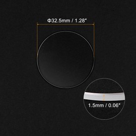sourcing map Watch Crystal Glass Len 33.5mm Dia 1.5mm Thick Flat Round Clear Sapphire Glasses Watches Face Crystals Lens Replacement for Watchmaker Repair