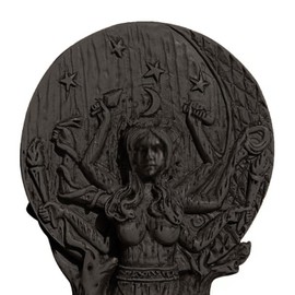 JUAPL Goddess of Magic Hecate Goddess Statue, Western Goddess Statue, Magic and Witchcraft Goddess Altar Craft Creative Desktop Ornament. (Black)