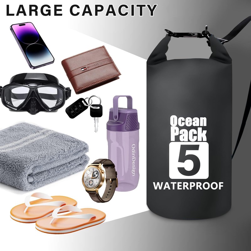 Invool Dry Bag, 5L/10L/20L/30L Waterproof Dry Bag, Dry Sack with