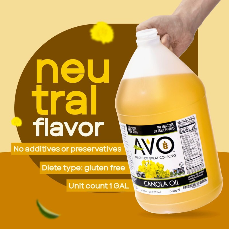 AVO NON-GMO Certified Expeller Pressed Canola Oil - 1 Gallon