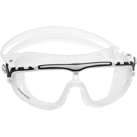 Cressi Adult Wide View Swim Mask | Skylight: Made in Italy, Clear/White/Black