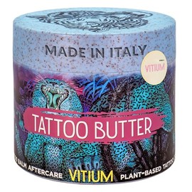 VITIUM Tattoo Butter 100ml, Vegan Tattoo Aftercare Balm for New & Healed Tattoos, Professional-Grade Organic Plant Based Moisturiser, Non Greasy Colour Care, Made in Italy
