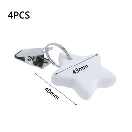 Dnyta Tablecloth Weights Clip on Heavy Star Stone Decorative Tablecloth Pendant for Outdoor Picnic Tables Restaurant Table Decoration-White, 4 Pack