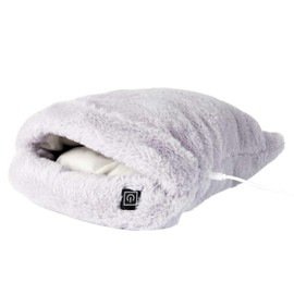 SENSLY, SB0016 Grey USB Foot Warmer, Soft and Fluffy Comfort, 3 Heat Intensities, Easy to Use, Continuous Heat for Tired Feet, Elegant and Practical Design