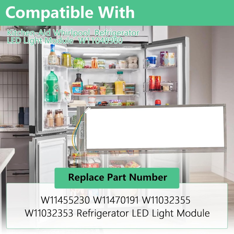 W11048980 W11470191 LED Light Assembly For whirlpool fridge light replacement