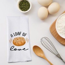 PWHAOO Bread Bakery Kitchen Towel A Loaf of Love Kitchen Towel Sourdough Loaf Dish Towel Bread Lover Gift (Loaf of Love T)