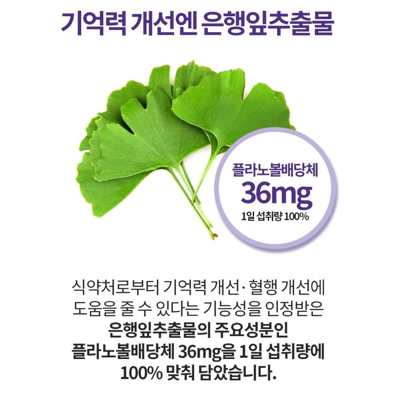 nutrinus 두뇌엔 포스파티딜세린 징코 비타민E PS 유산균 60캡슐 x 2통