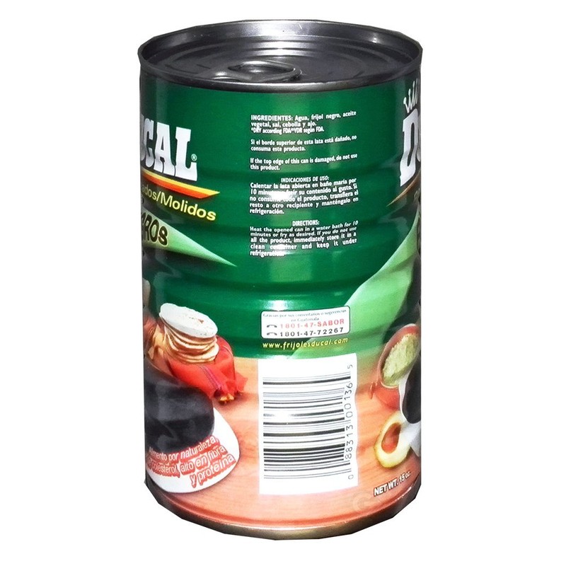 Ducal Refried Black Beans 15 oz - Frijoles Negros Refritos