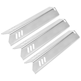 M METERXITY 3-Pack Grill Heat Plates Replacement Parts for Dyna-Glo, 15" Stainless Steel Heat Tents Burner Cover for Uniflame, Heat Shields for Backyard Gas Grill [Silver]