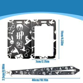 Harry Potte R ID Badge Holder with Lanyard, Harry ID Card Case with Lanyard (Black)