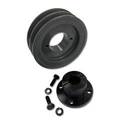Double Groove 4.95" Cast Iron Electric Motor " H " Pulley/Sheave, Bushing Included, for 3/8" and 1/2" Top Width 3L/A/AK/4L/4LK Section V Belt, 2 Groove (1-1/8" Shaft / 1.125" Bore, 2AK51H)