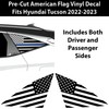 BOGAR TECH DESIGNS Precut Quarter Window American Flag Vinyl Decal