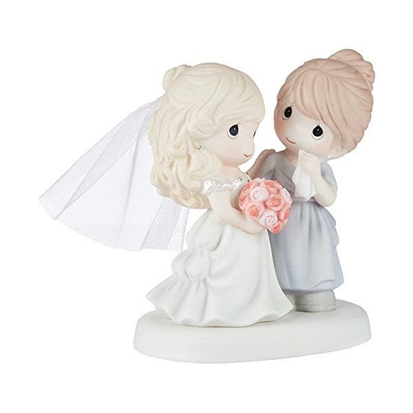 Precious Moments, My Daughter, My Pride, A Beautiful Bride Bisque Porcelain Figurine, Mother and Daughter, 153009,Multicolor