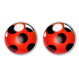 Ladybug Earrings Clip on Earrings No Pierced Ladybird Design Jewellery with Silver Ear Cuff Black Spot Red Charm for Girl woman Cosplay Ear Hoop 1
