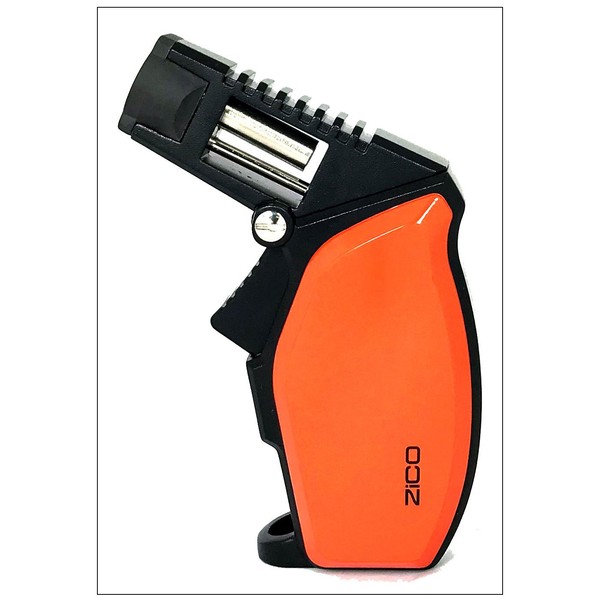 Zico ZD58 4-1/4" Gun Torch Lighter Heavy Metal Butane Refillable from VeryHobby (Orange)