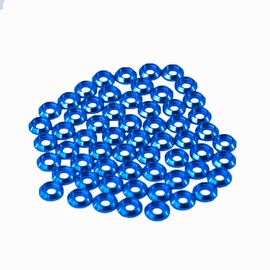 60pcs M3 Counterbore Washers, Anodized Aluminum Alloy, Head Washers Gaskets Cup Shim for Screw RC/FPV/PC/Drone/Toys/Mechanical Accessories Parts, Anodized Aluminum Alloy, Blue Color