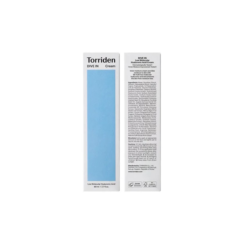 Torriden Dive In Low Molecular Hyaluronic Acid Cream 80ml