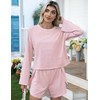 Kistore Womens 2 Piece Long Sleeve Pajama Sets Side Split