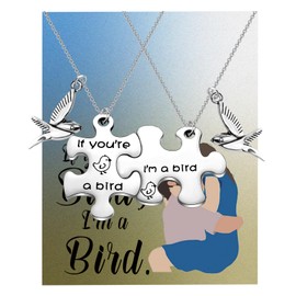 SEIRAA If You're A Bird I'm A Bird Keychain Romance Movie Jewelry Couple Keychain Gift (If you're a necklace)