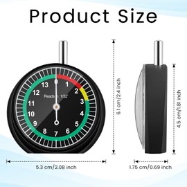 Tallew 2 Pack Tire Tread Depth Gauge in 32nds Dial Type Tire Depth Gauge with Color Coded Easy Reading Bulk Tire Tread Gauge Professional Tool for Motorcycle Car Truck Bus, Black