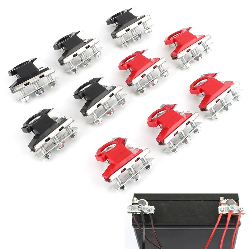 5Pair Car Battery Terminals Top Post Cable Connector Clamps Clips