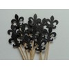 Black Fleur De Lis Cupcake Toppers - Party Picks -