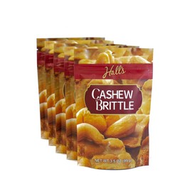 Hall's Cashew Brittle Snack Bags, 3.5 oz (5 count)