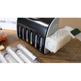 EcoPRO 312XL Empty Ink System CISS Refillable Cartridge Kit for Chipless Firmware Installed EPSON XP-15000 Printer (with Ink Flow Control Damper)