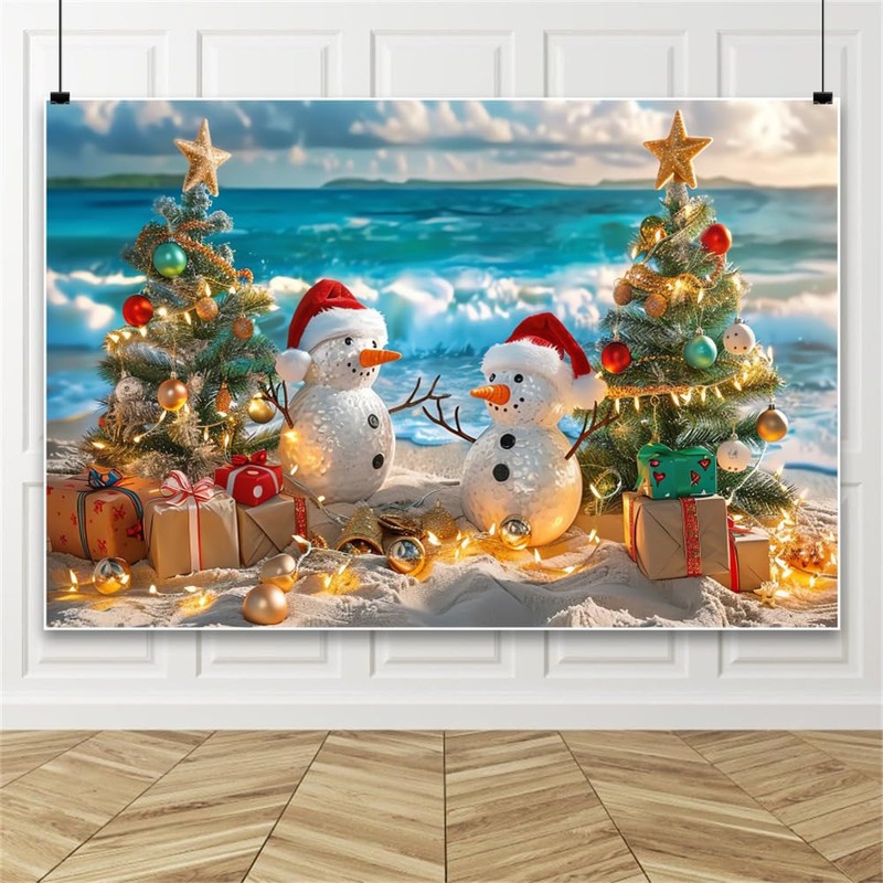 DASHAN 10x8ft Christmas in July Backdrop - Extra Large Tropical