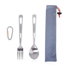 Boundless Voyage Ultralight Titanium Spoon and Fork Set Camping Outdoor Tableware Cutlery Set
