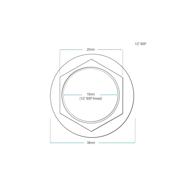 Brass 1/2" BSP Back Nut Wide Flanged Threaded Backnut