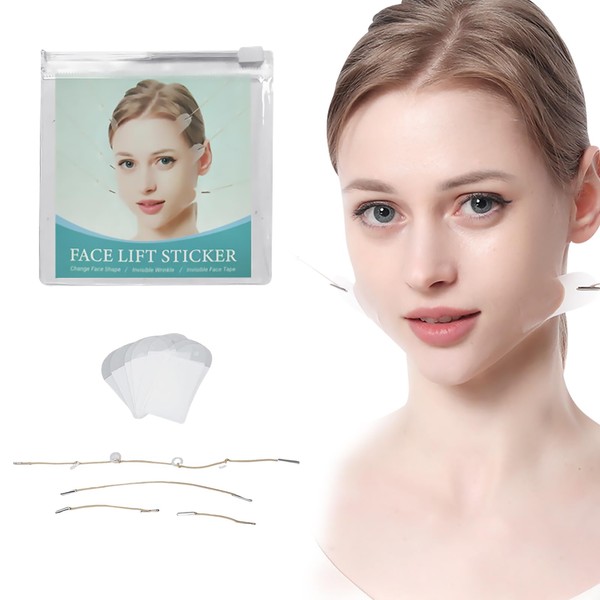 60 Pcs Invisible Face Lift Tape,Facelift Tape with 8 Lifting