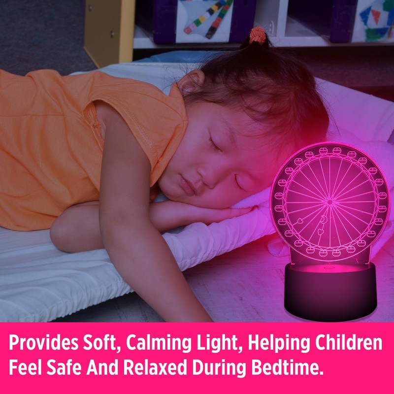 POGSTER 3D Ferris Wheel Lamp – 7-Color Changing LED Night