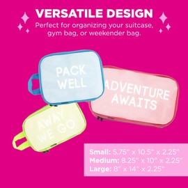 Miamica Packing Cube Set - 3-Piece Set, Red/Green/Blue