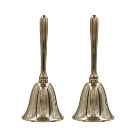 Solid Brass Extra Loud Hand Call Bell Pack of 2